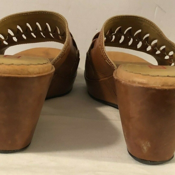 Pikolinos Brandy Brown Leather slip on slide wedge - Picture 4 of 7